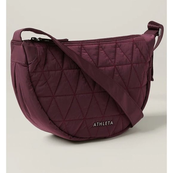 Athleta Handbags - New Athleta All About Quilted Crossbody Spiced Cabernet Bag Purse